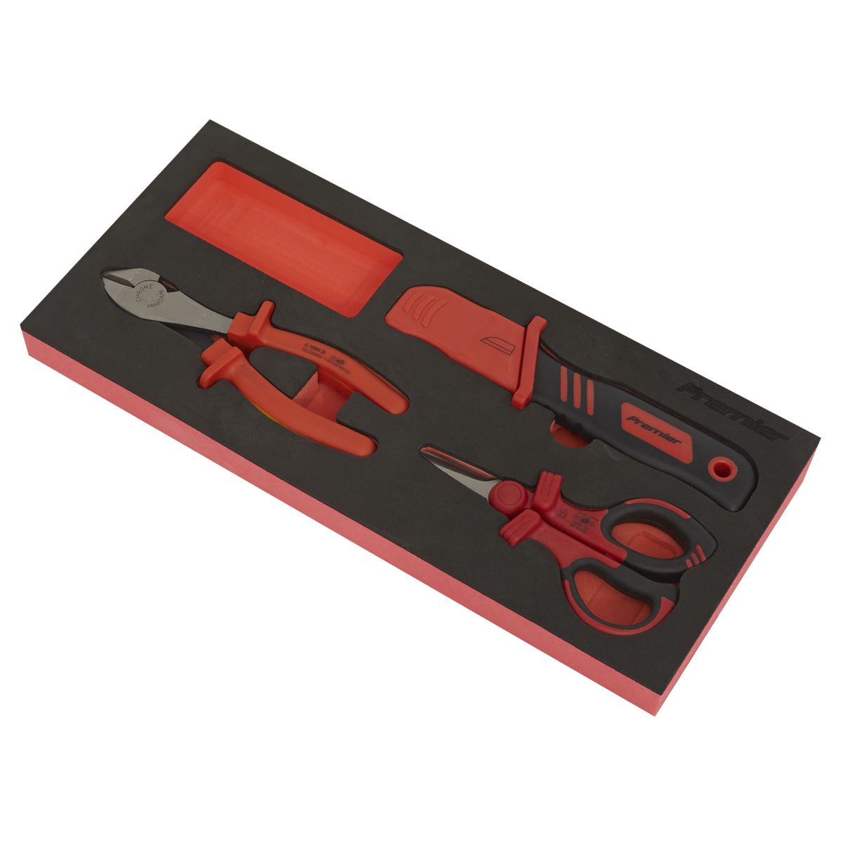 Sealey Insulated Cutting Set 3pc with Tool Tray - VDE Approved TBTE09