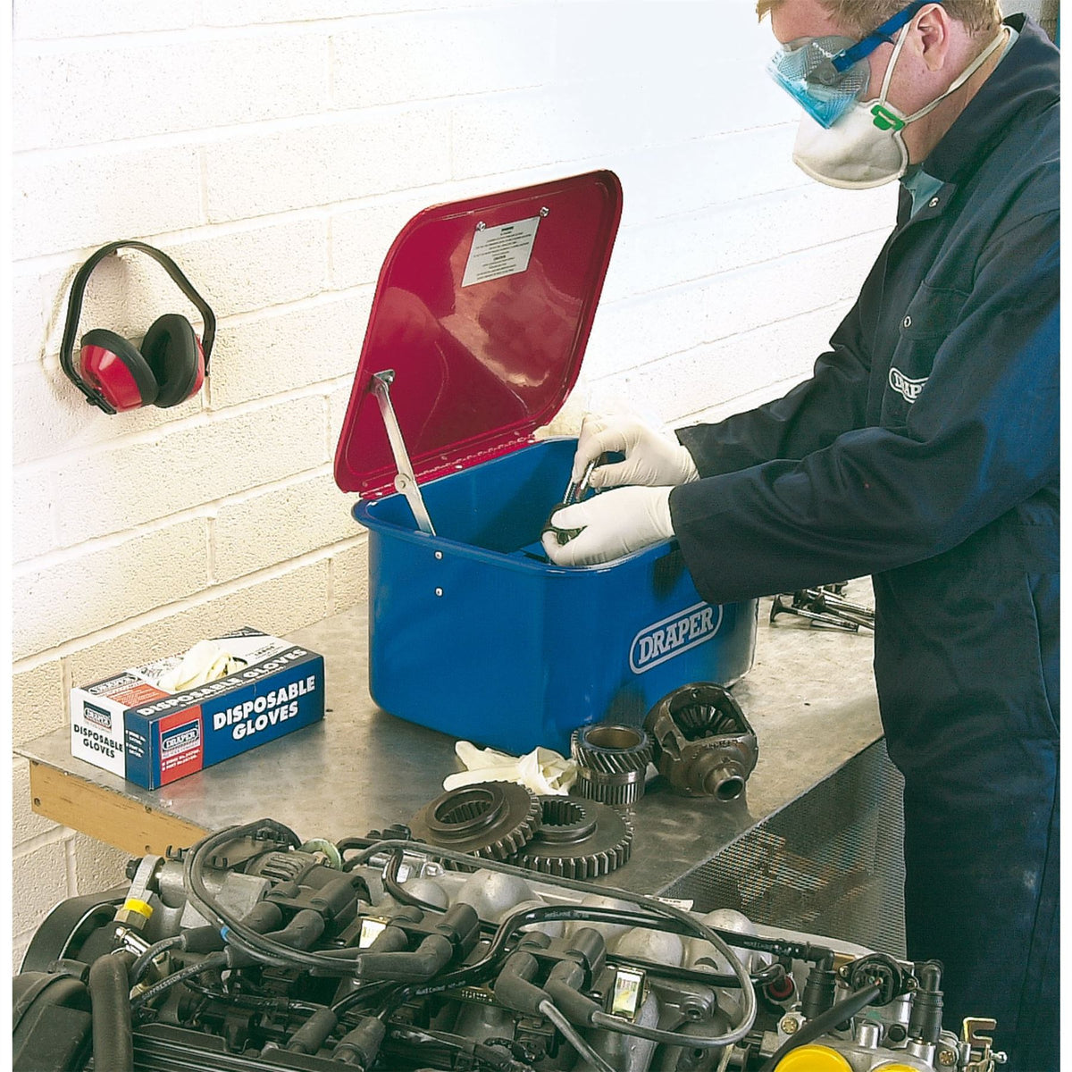 Draper 1x 230V Bench-Mounted Parts Washer Garage Professional Standard Tool - 37826
