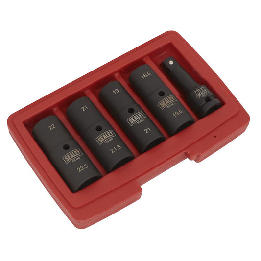 Deep Impact Socket Set 1/2"Sq Drive 80mm Double Ended 18.5-22.5mm - 5pc SX1820