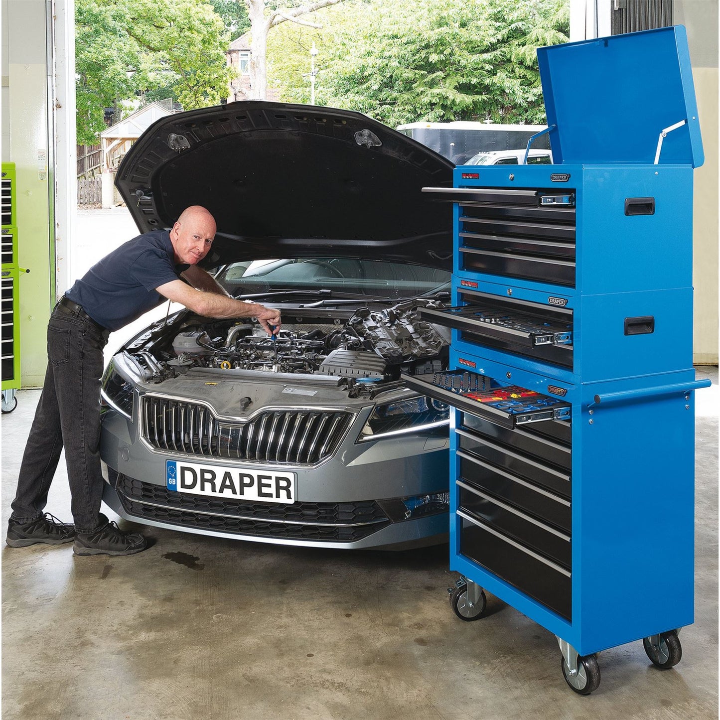 Draper 26" Tool Chest 5 Drawer Blue Ball Bearing Runners 35746