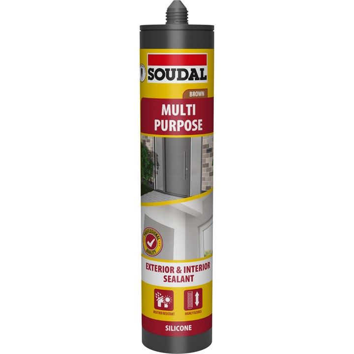 Soudal Multi-Purpose Silicone Sealant - BROWN (290ml)