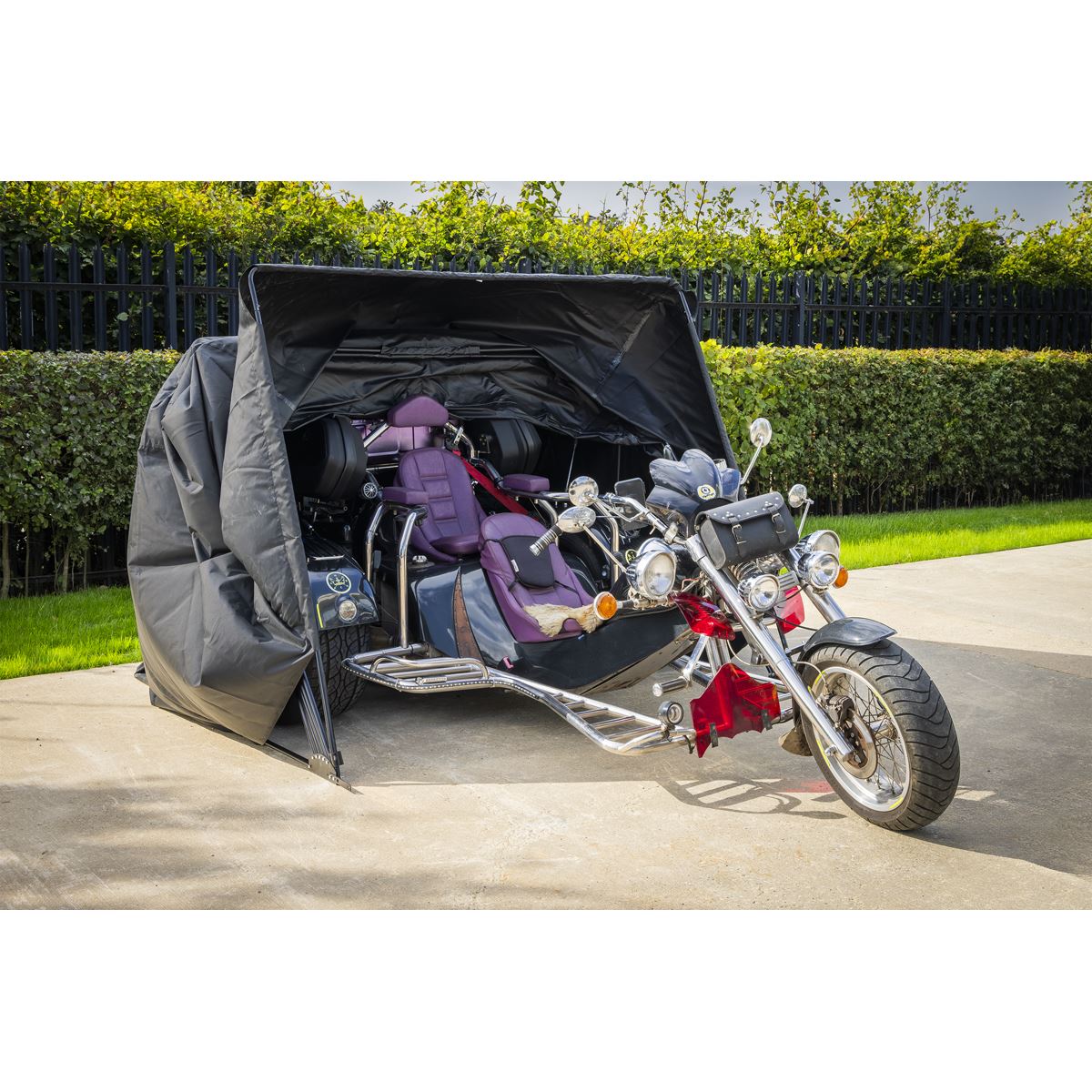Sealey Trike/3 Motorcycle Garage Shelter 2100 x 3800 x 1900mm STSXL