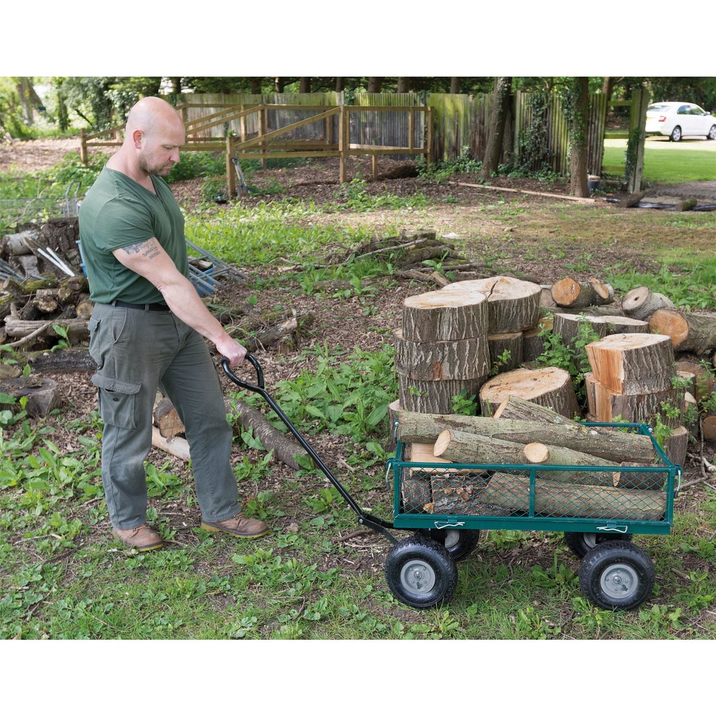 Draper 58552 Steel Mesh Gardeners Wheeled Cart Trolley Trailer Heavy Duty