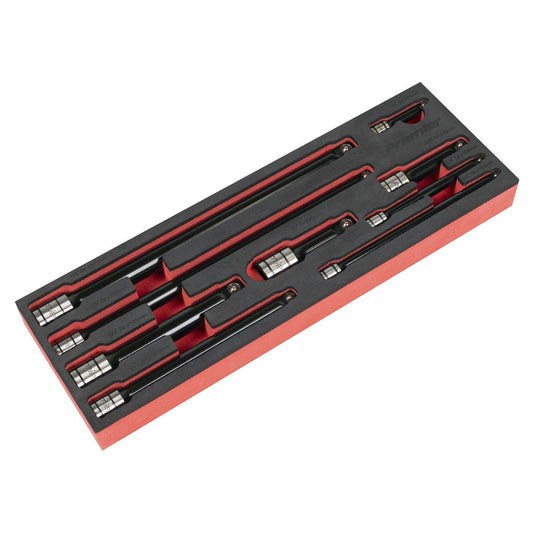 Sealey Premier Black Wobble/Rigid Extension Bar Set 1/4", 3/8" & 1/2" Sq. Dr 9pc