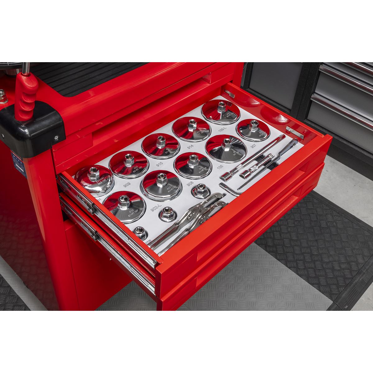 Sealey Mobile Multifunction Oil Station with 61pc Tool Set AK470DX