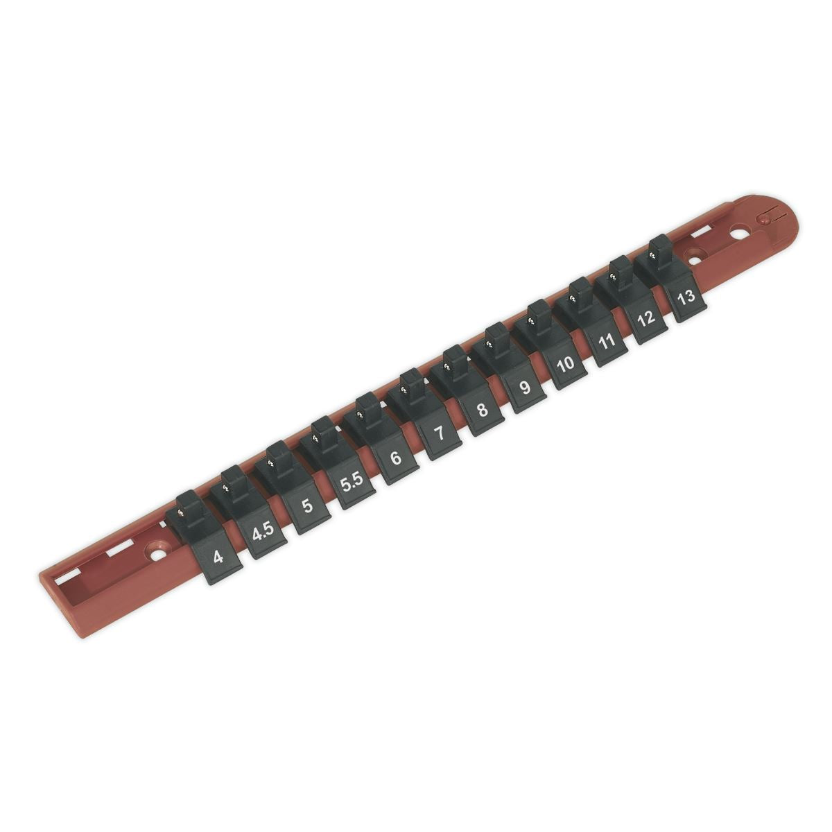 Sealey Socket Retaining Rail with 12 Clips 1/4"Sq Drive AK1412