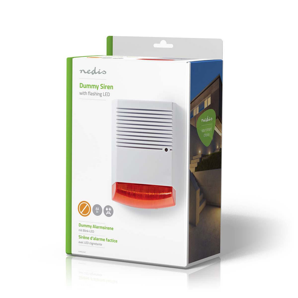 Nedis Dummy Security Siren IP44 White/Orange DUMSS20WT