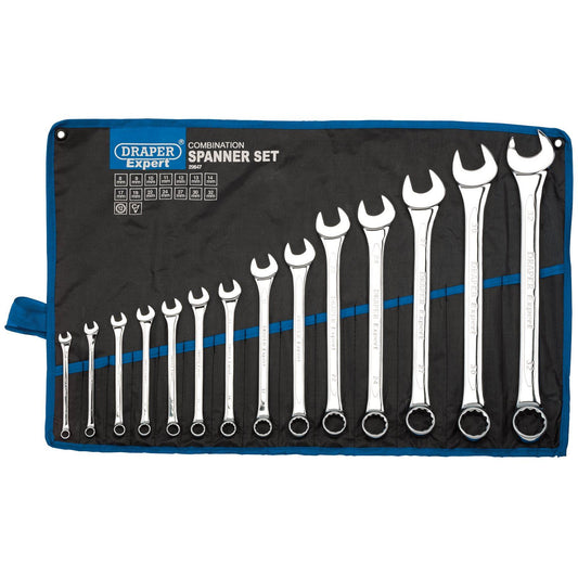Draper 1x 14 Piece Metric Combination Spanner Set Professional Tool 29547
