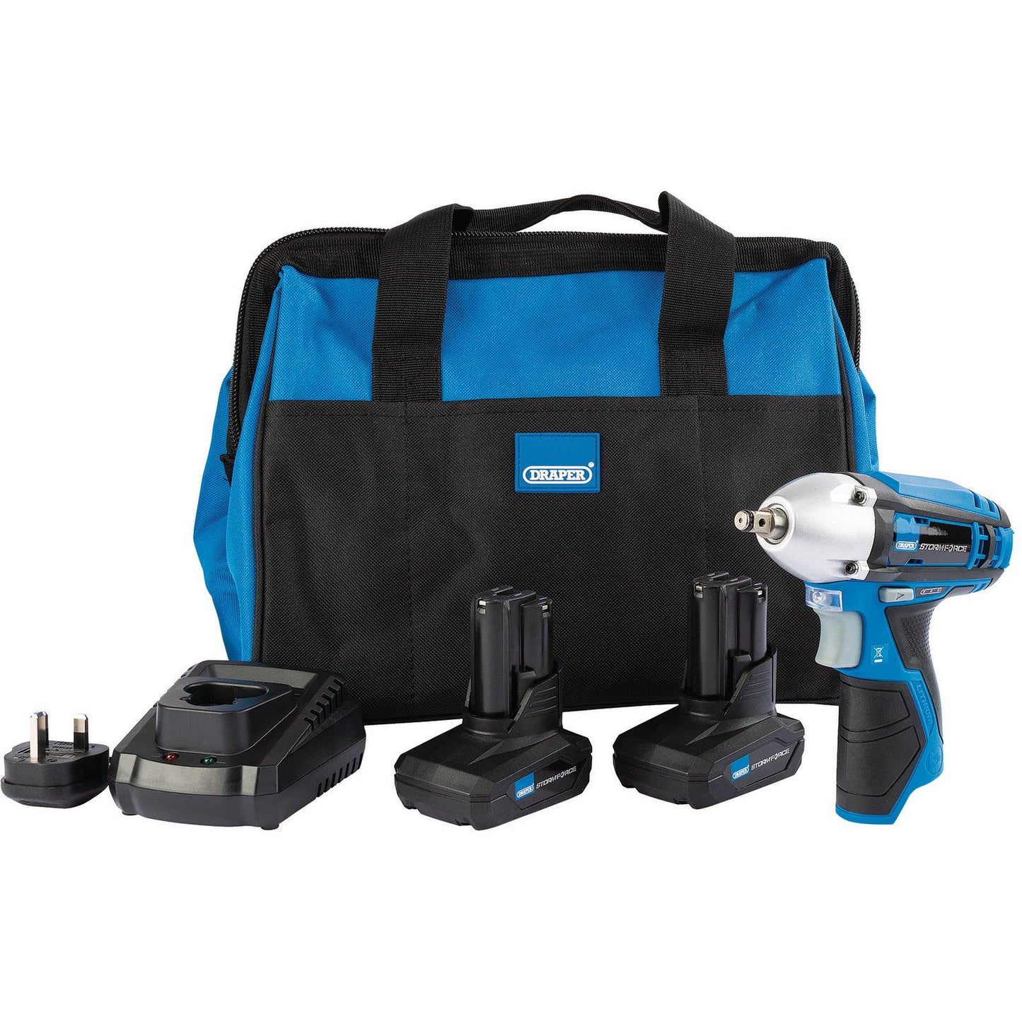 Draper 10.8V Power Impact Wrench Kit +2 x 4Ah Batteries, Charger + Bag - 99721