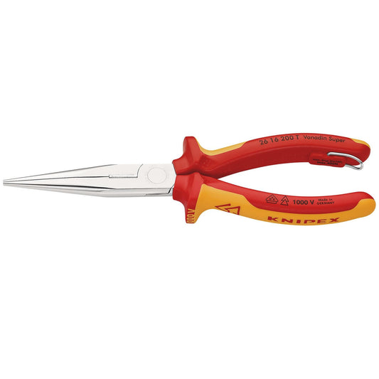KNIPEX 26 16 200 T BK Snipe Nose Side Cutting Pliers, 200mm