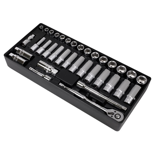 Sealey Tool Tray with Socket Set 35pc 3/8"Sq Drive TBT20