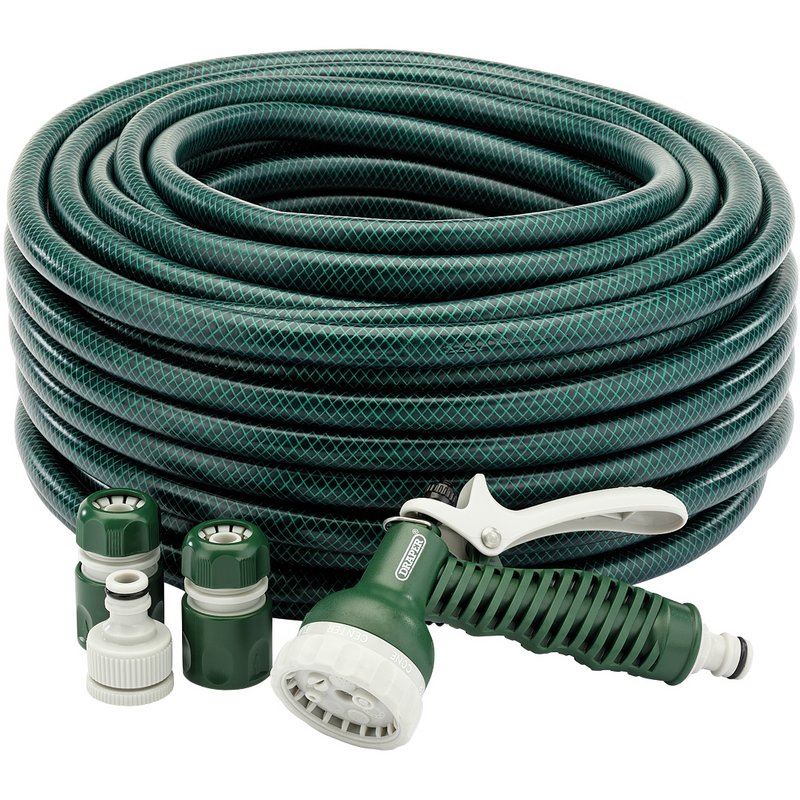Draper 12mm Bore x 30m Garden Hose and Spray Gun Kit Professional Tool 56447