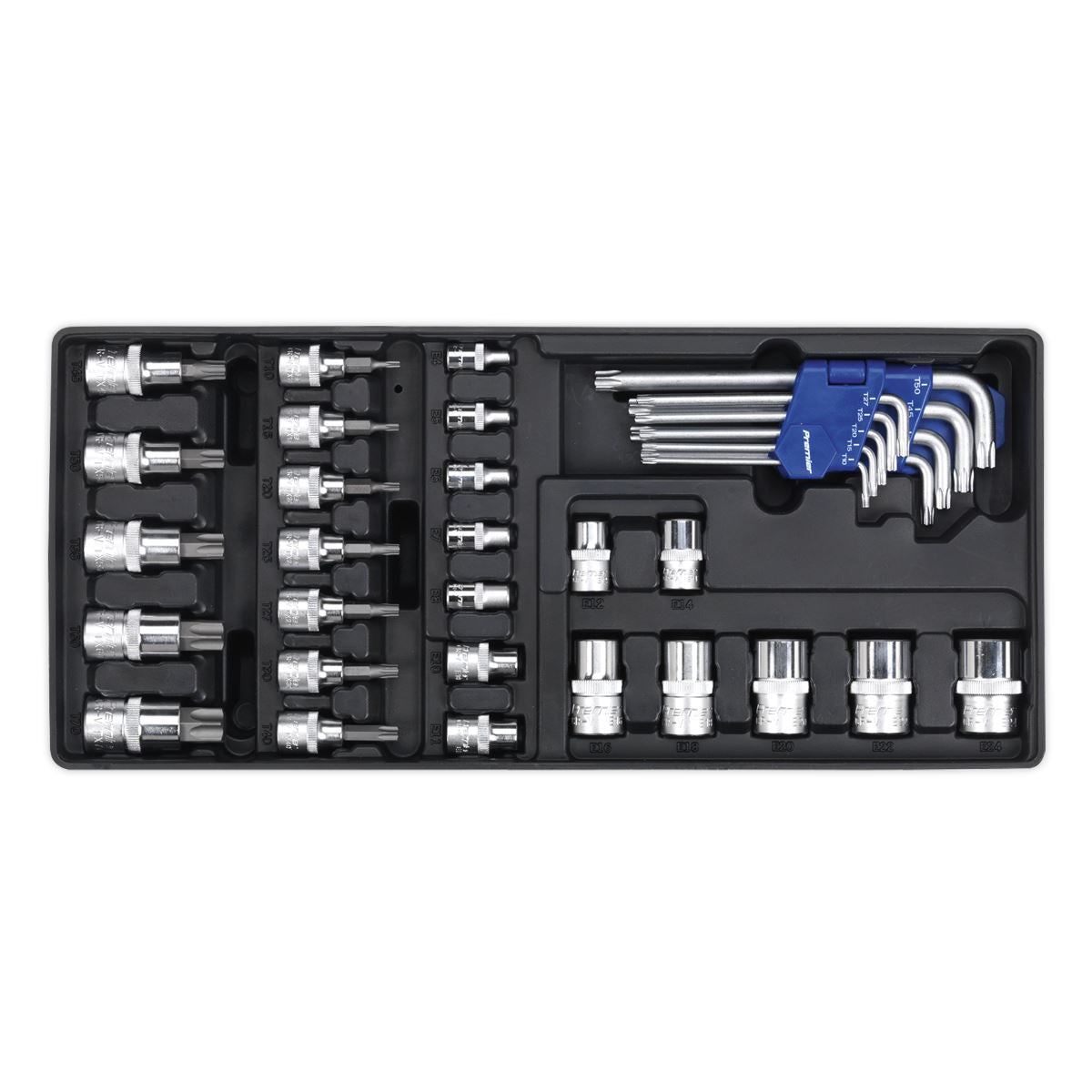 Sealey Tool Tray with TRX-Star* Key, Socket Bit & Socket Set 35pc TBT08
