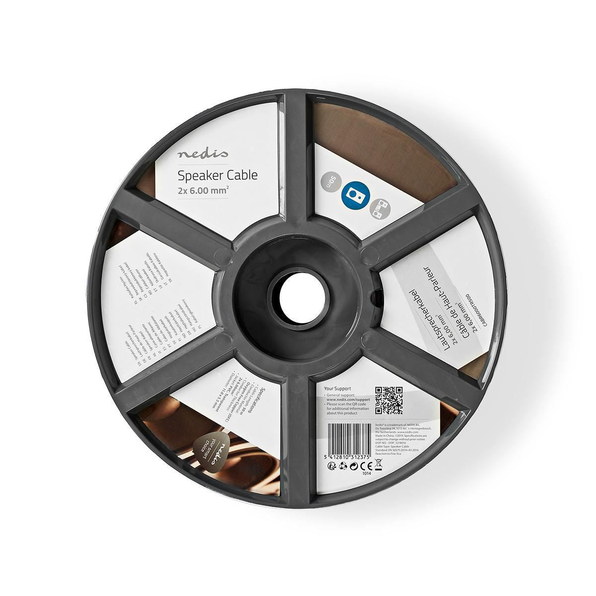 Nedis Speaker Cable 2x 6mm2 50m Reel Transparent