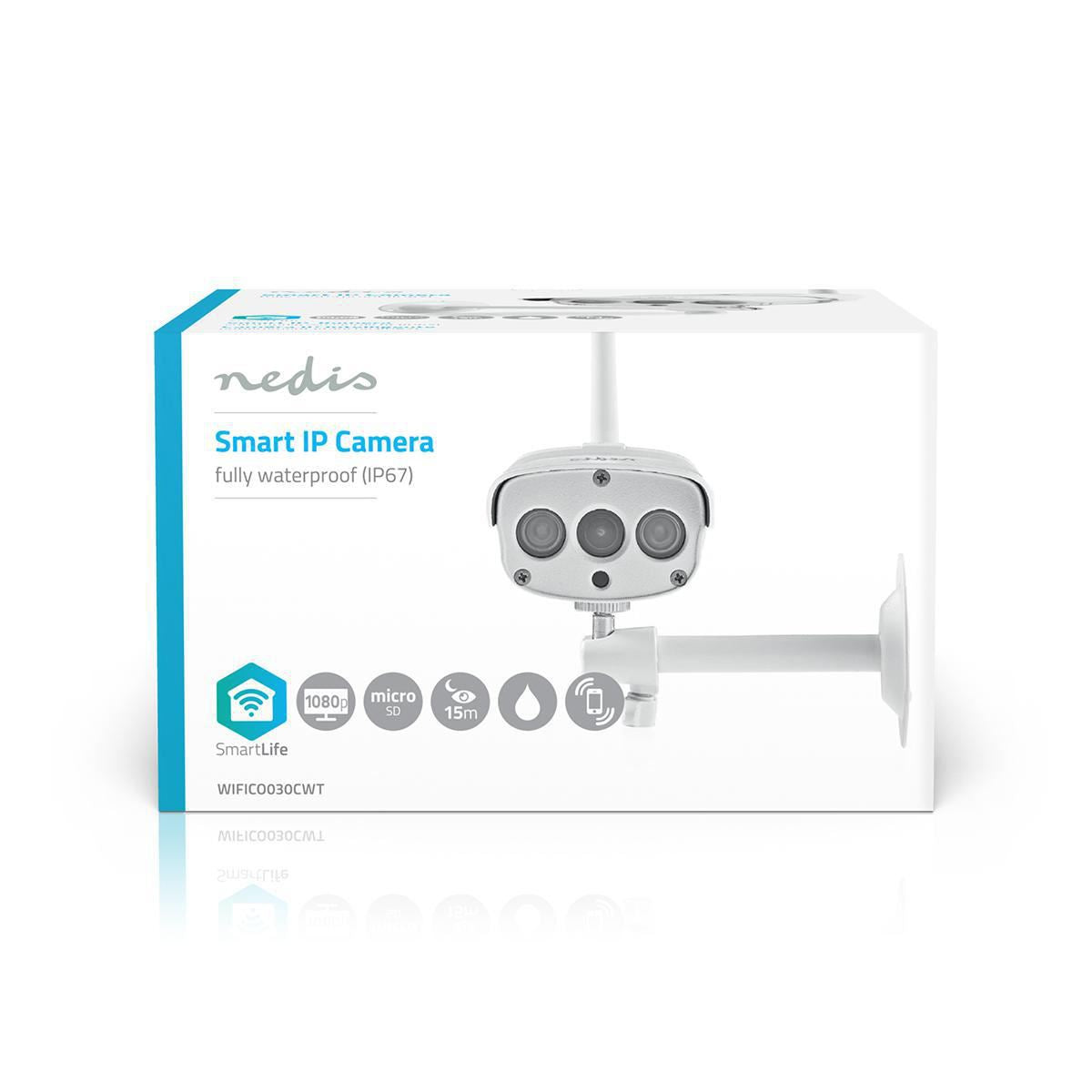 Nedis SmartLife Outdoor Camera Wi-Fi 1080p IP67 Cloud/microSD Night Vision White