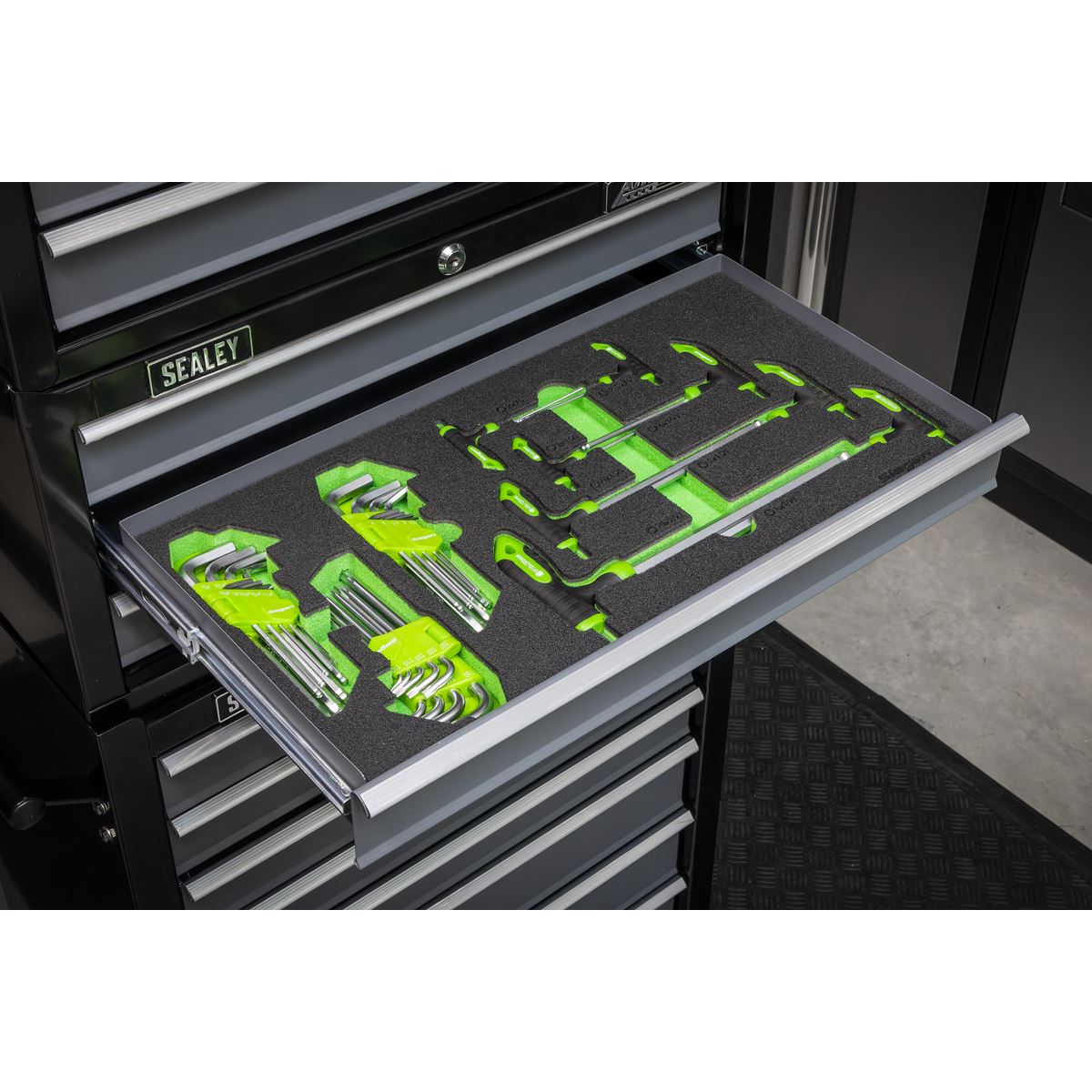 Sealey Siegen T-Handle & Standard Hex/TRX-Star* Key Set with Tool Tray S01280