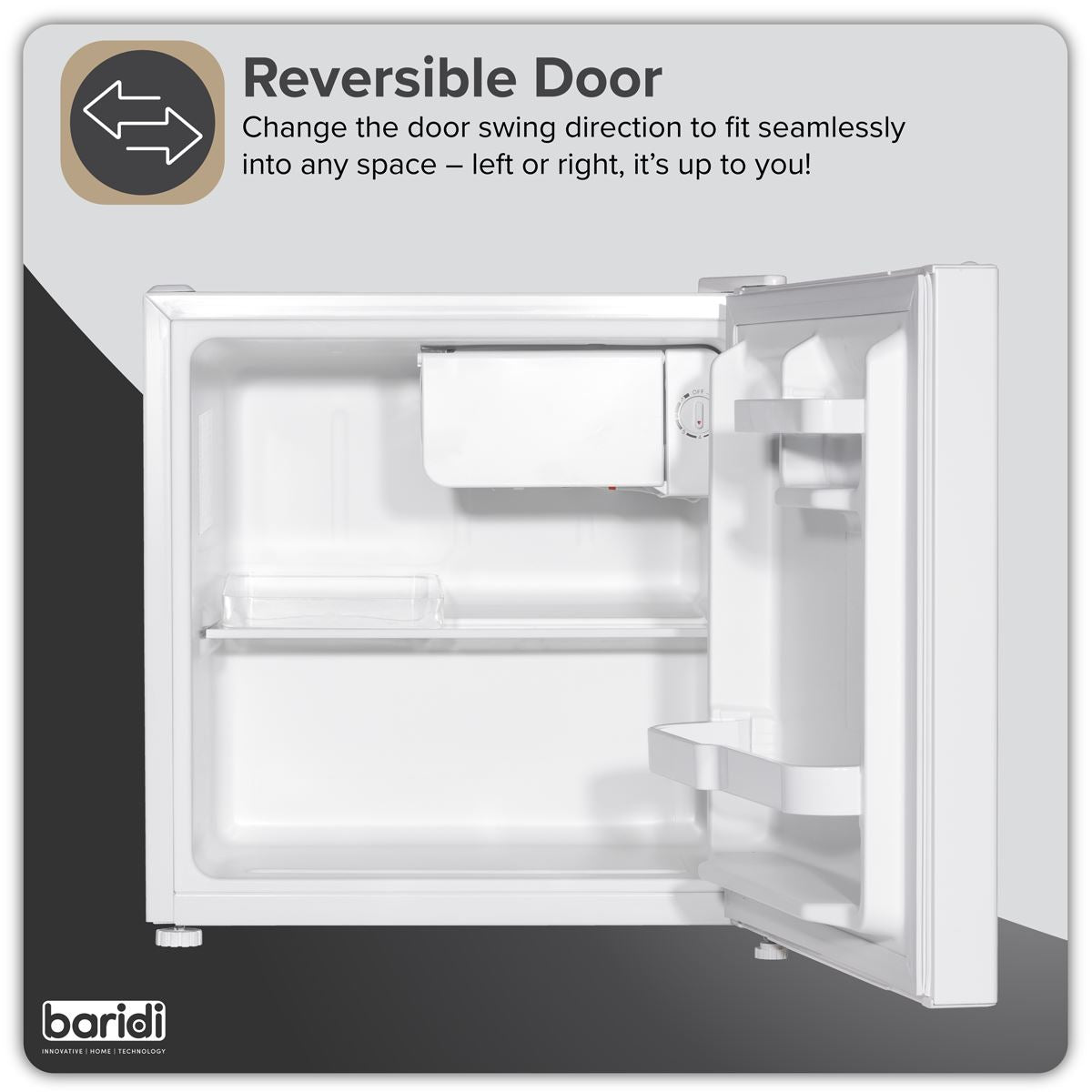 Baridi Tabletop Fridge with Ice Box, 46L Capacity DH256
