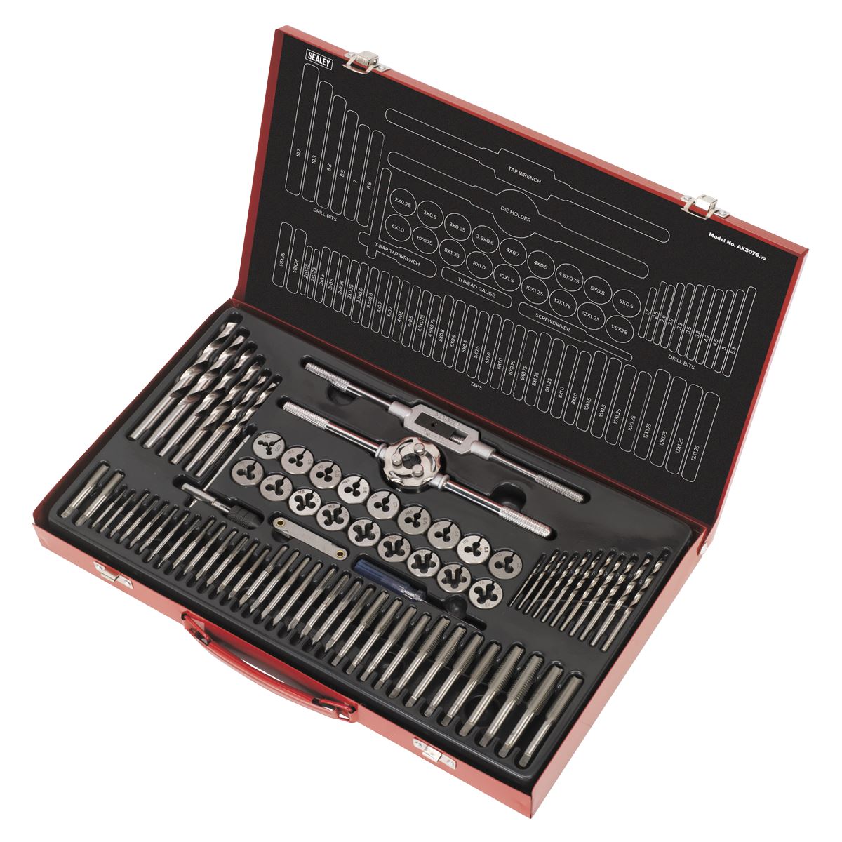 Sealey Tap & Die Set 76pc Split Dies Metric AK3076
