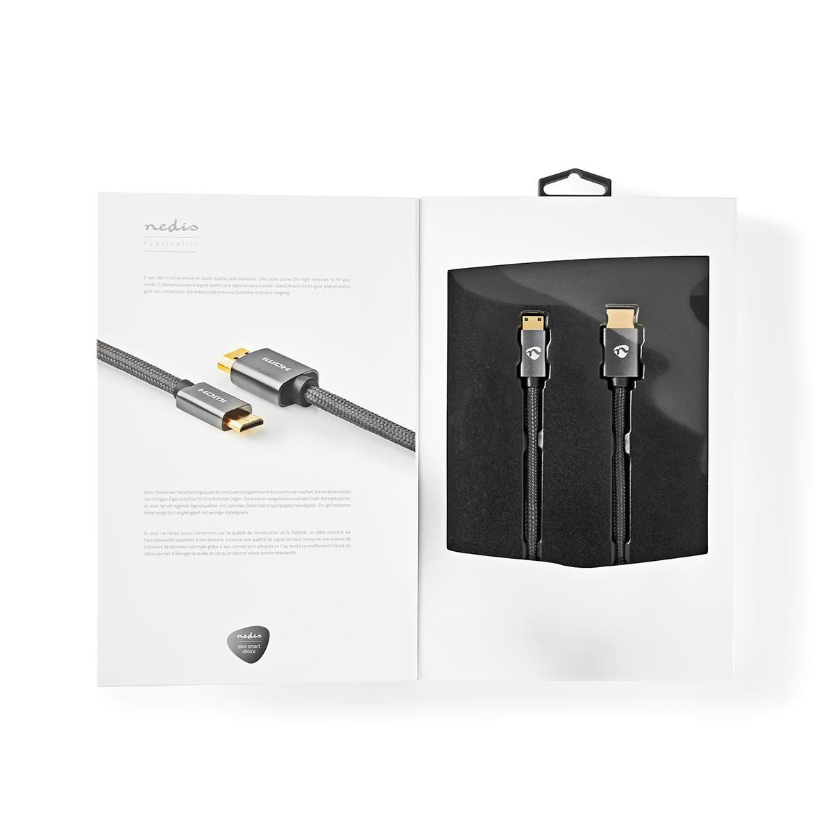 Nedis High Speed HDMI Cable HDMI Connector to HDMI Mini Connector Gun Metal Grey - CVTB34500GY20
