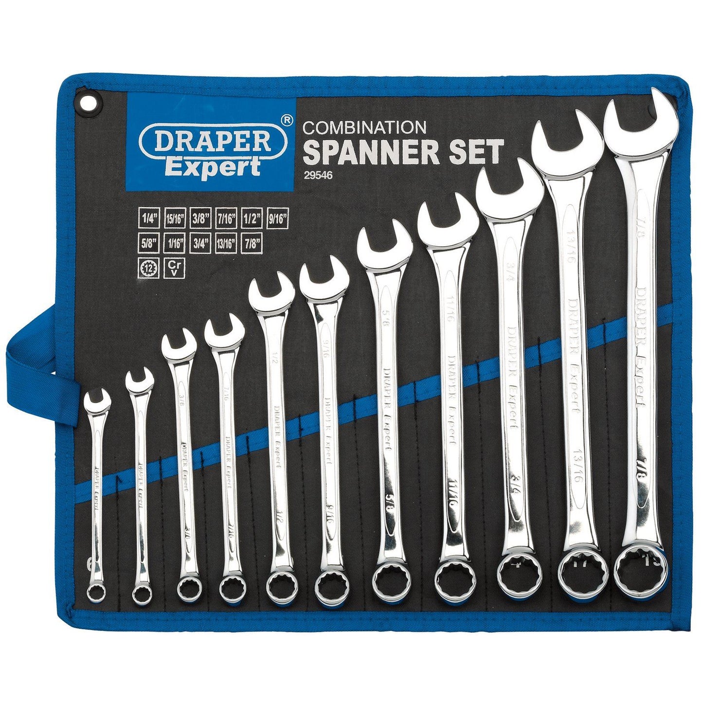 Draper Genuine Hi-Torq AF Imperial Combination Spanner Wrench Set 11 Piece 29546