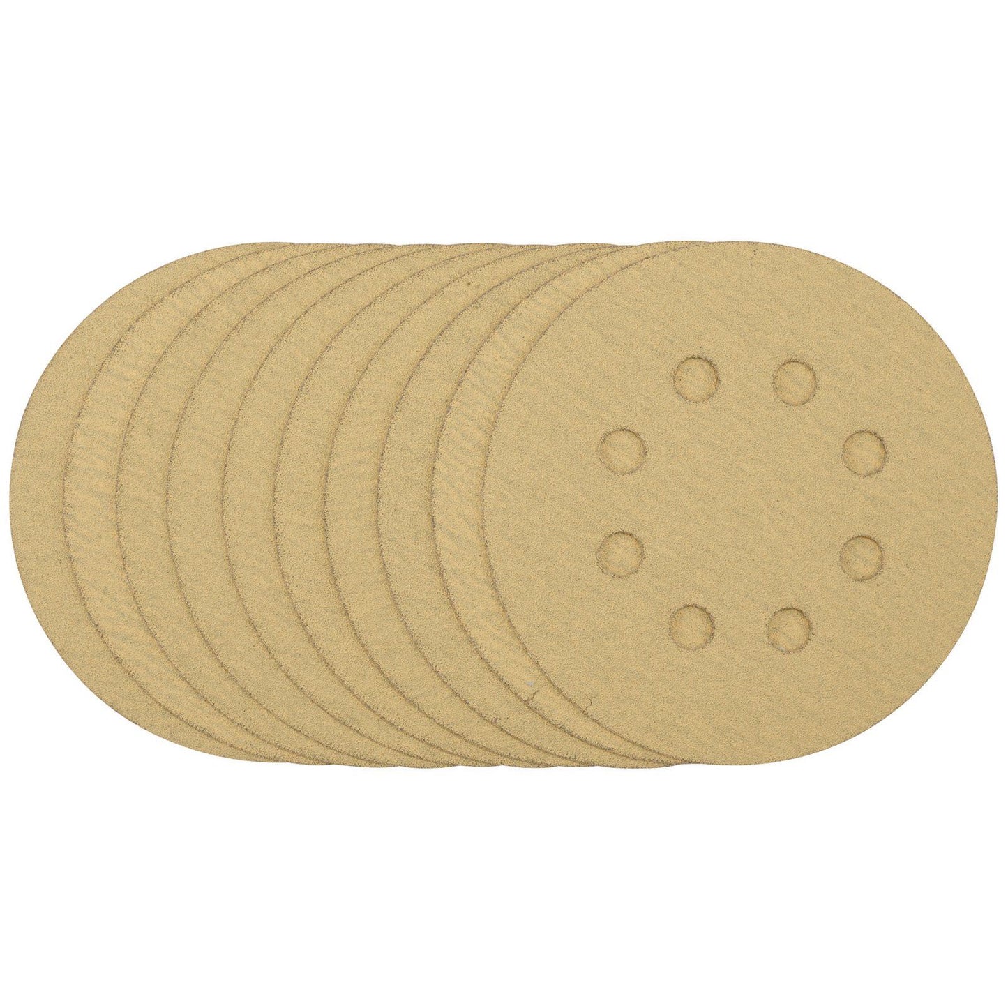 Draper Gold Sanding Discs with Hook & Loop, 125mm, 120 Grit (Pack of 10) - 58111