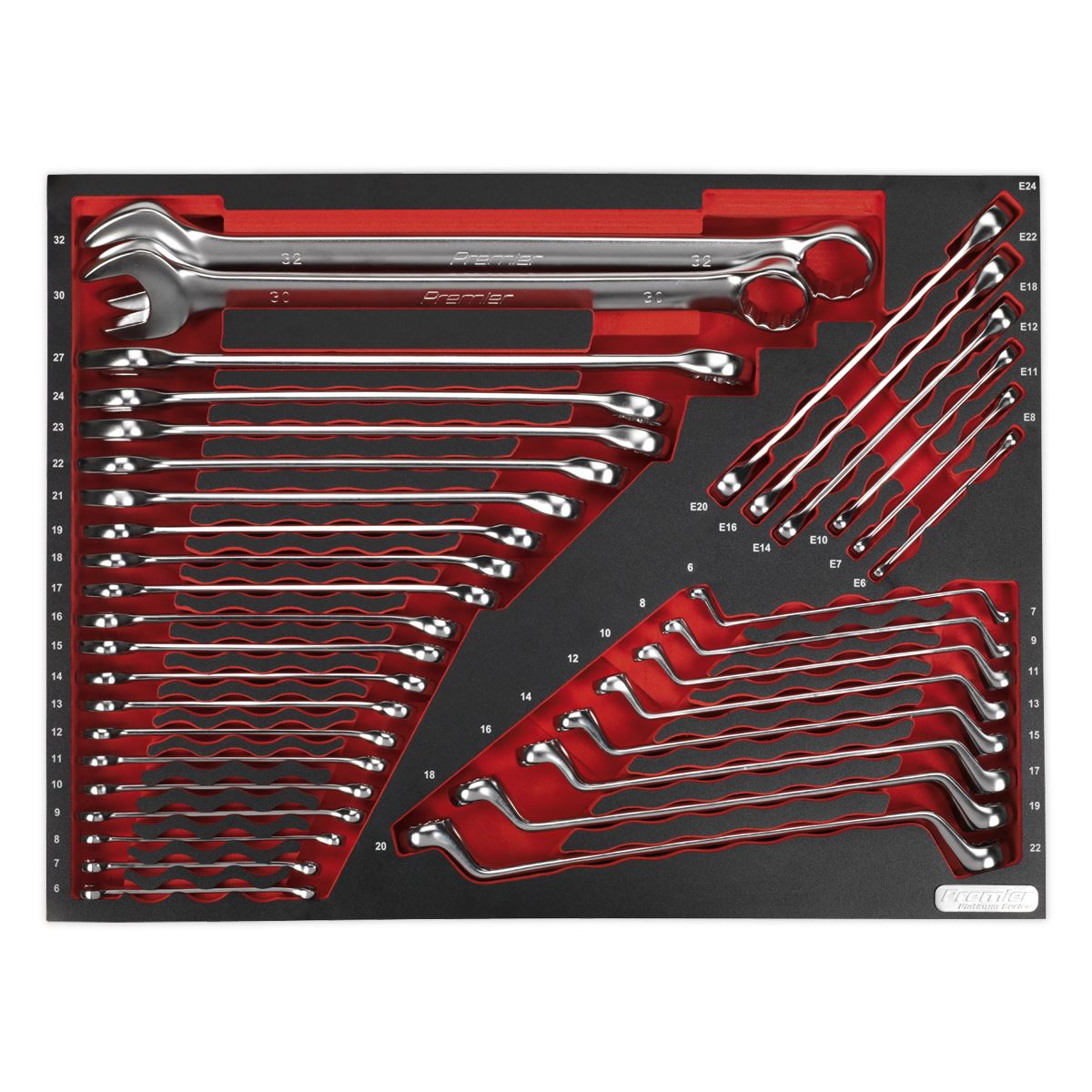 Sealey Tool Tray with Spanner Set 35pc TBTP03