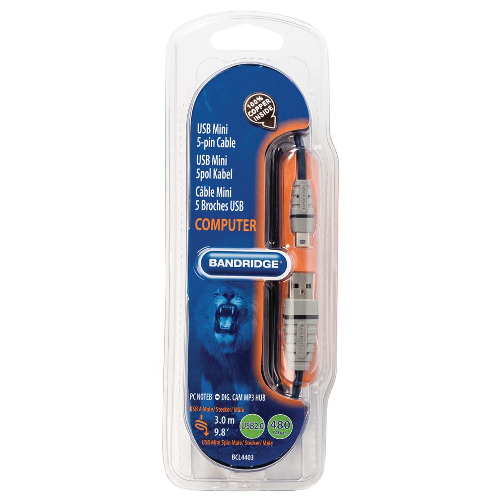 Bandridge USB Mini 5-pin Cable 3m