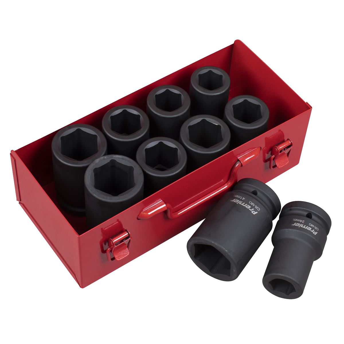 Sealey Impact Socket Set 10pc Deep 1"Sq Drive Metric/Imperial AK689