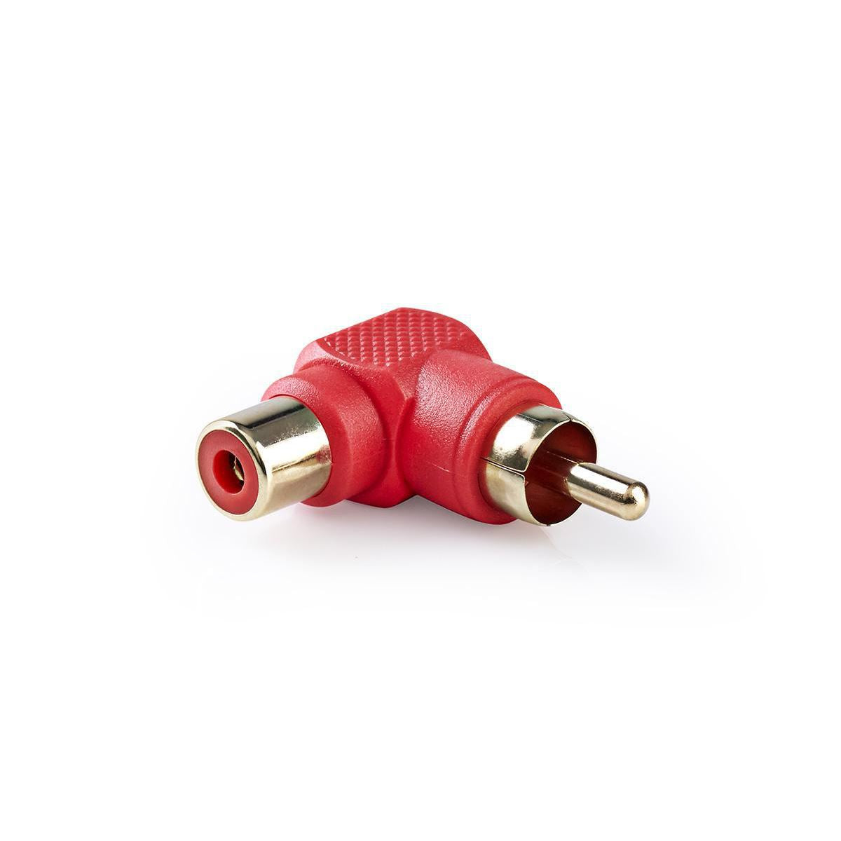 Nedis Mono Audio Adapter 90° Angled RCA Male to RCA Female 10 pieces Red