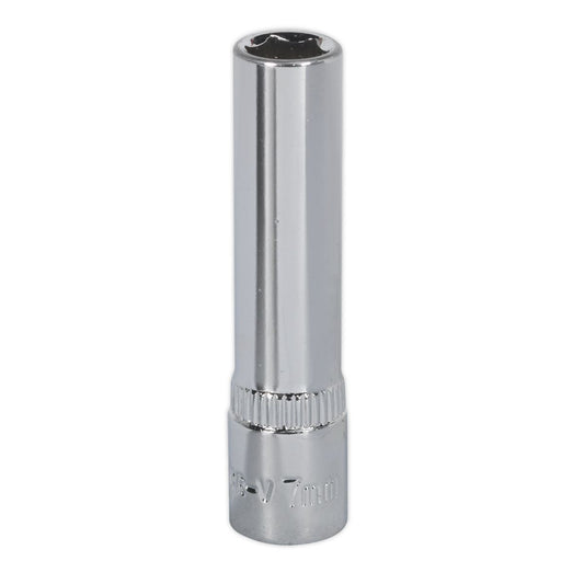 Sealey WallDrive Socket 7mm Deep 1/4"Sq Drive Fully Polished SP1407D