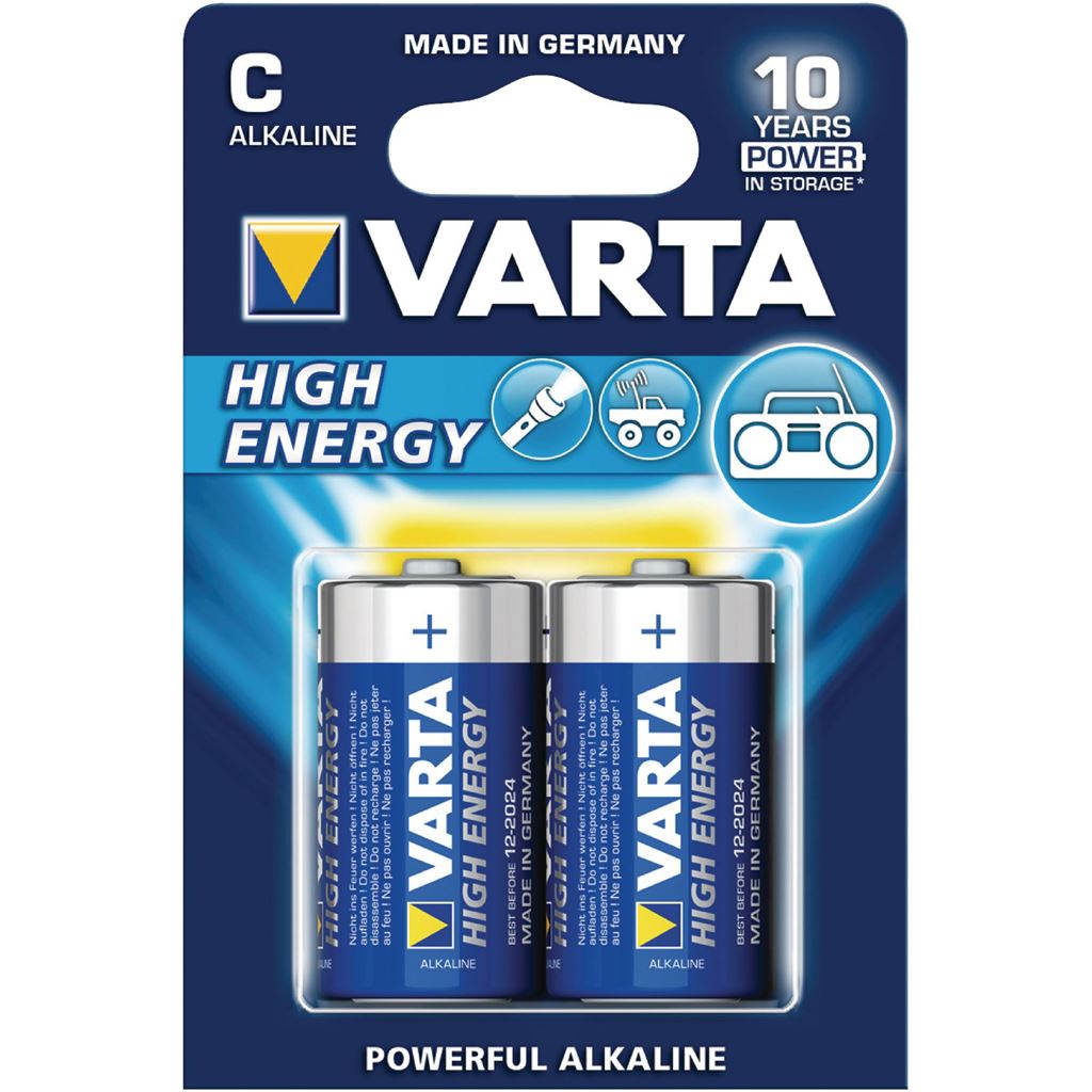Varta High energy 1x C Cell Type LR14 alkaline battery 1.5V (VARTA-4914/2B)