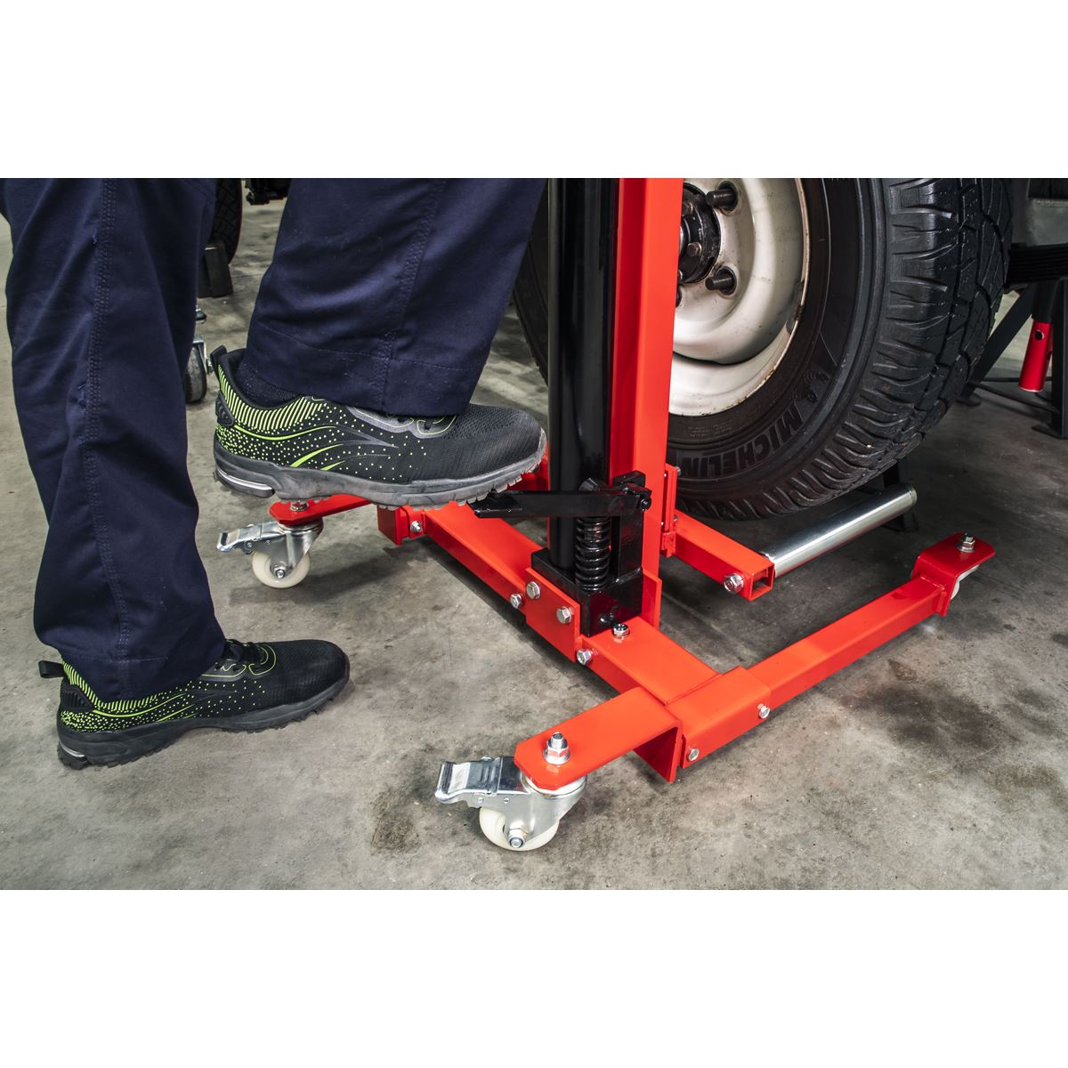 Sealey Wheel Removal/Lifter Trolley 80kg Quick Lift WD80