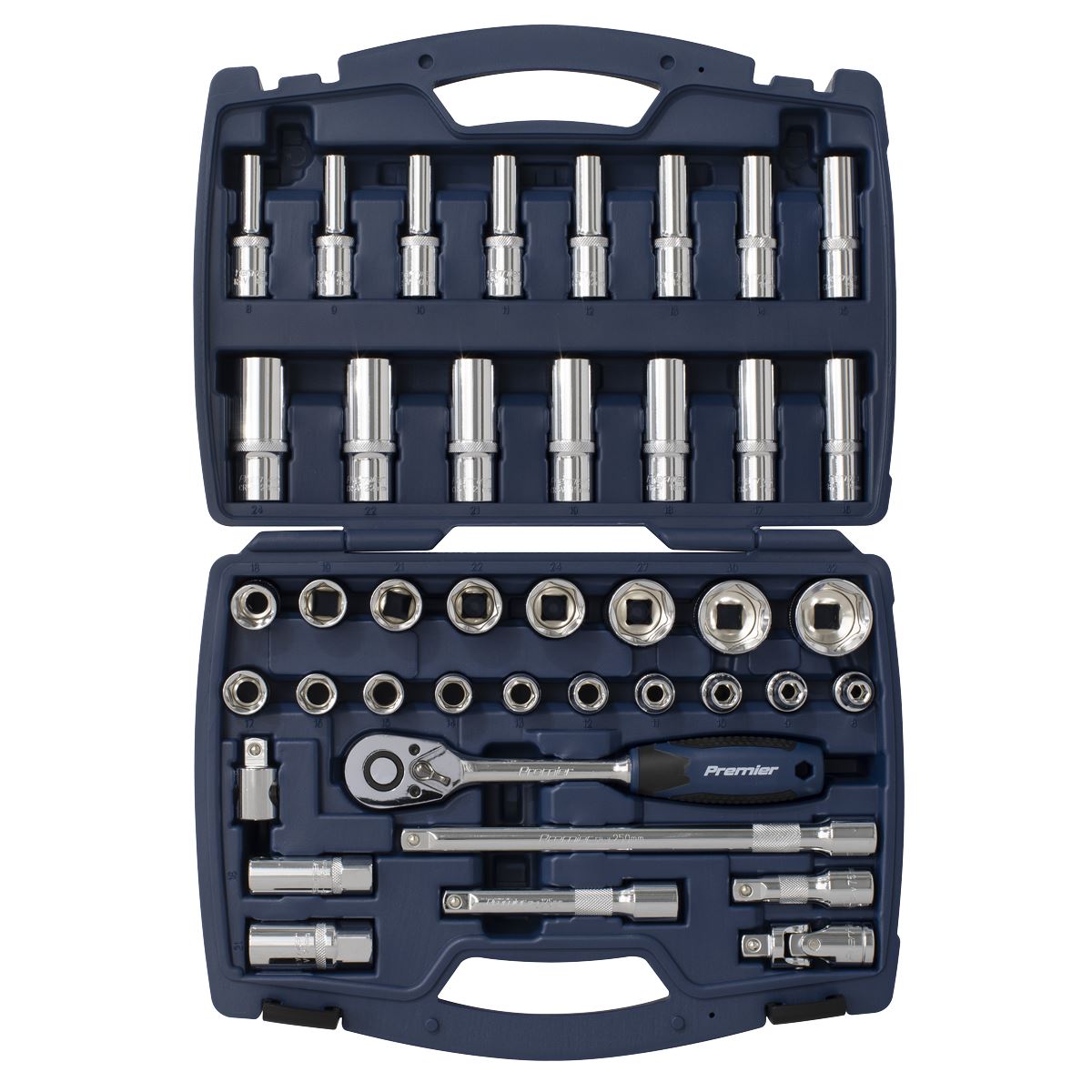 Sealey Socket Set 41pc 1/2"Sq Drive WallDrive Metric AK8993