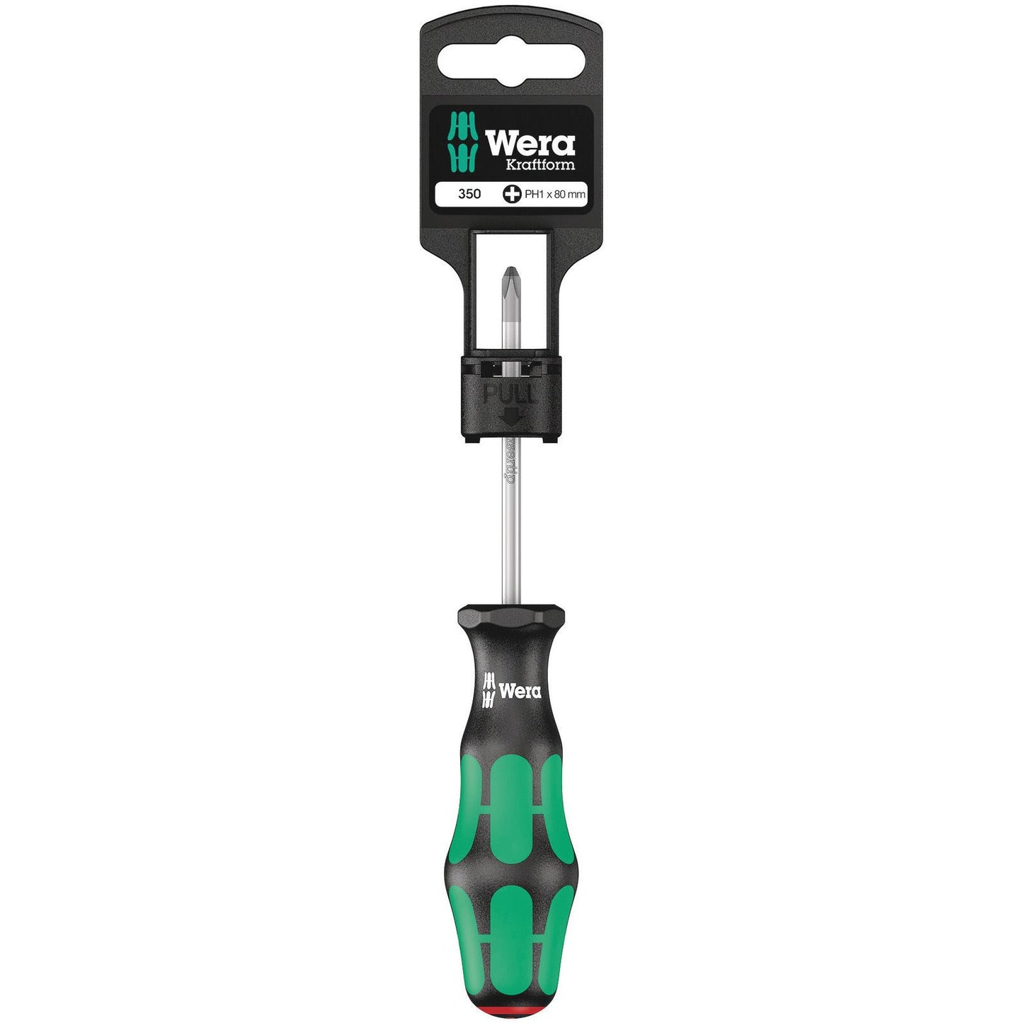 Wera 350PH Sb Screwdriver PH1/80 K'Form Plus Hangered 100051