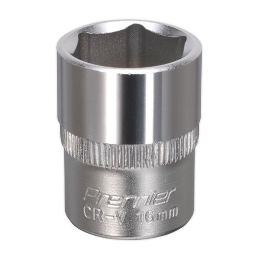 Sealey WallDrive Socket 16mm 3/8"Sq Drive S3816