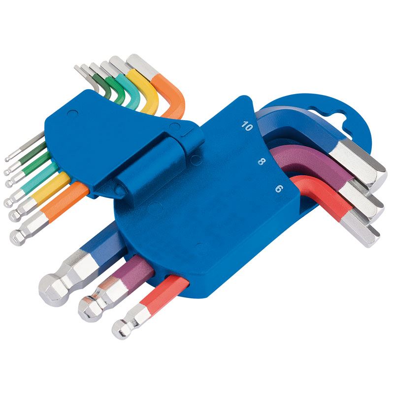 Draper 9 Piece Short Stubby Compact Hex Allen Hexagon L-Key Set 1.5mm-10mm 66126