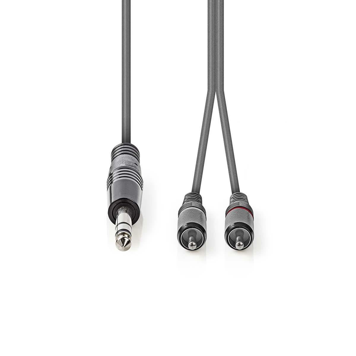 Nedis Stereo Audio Cable 6.35mm Male to 2x RCA Male 1.5m Grey COTH23300GY15