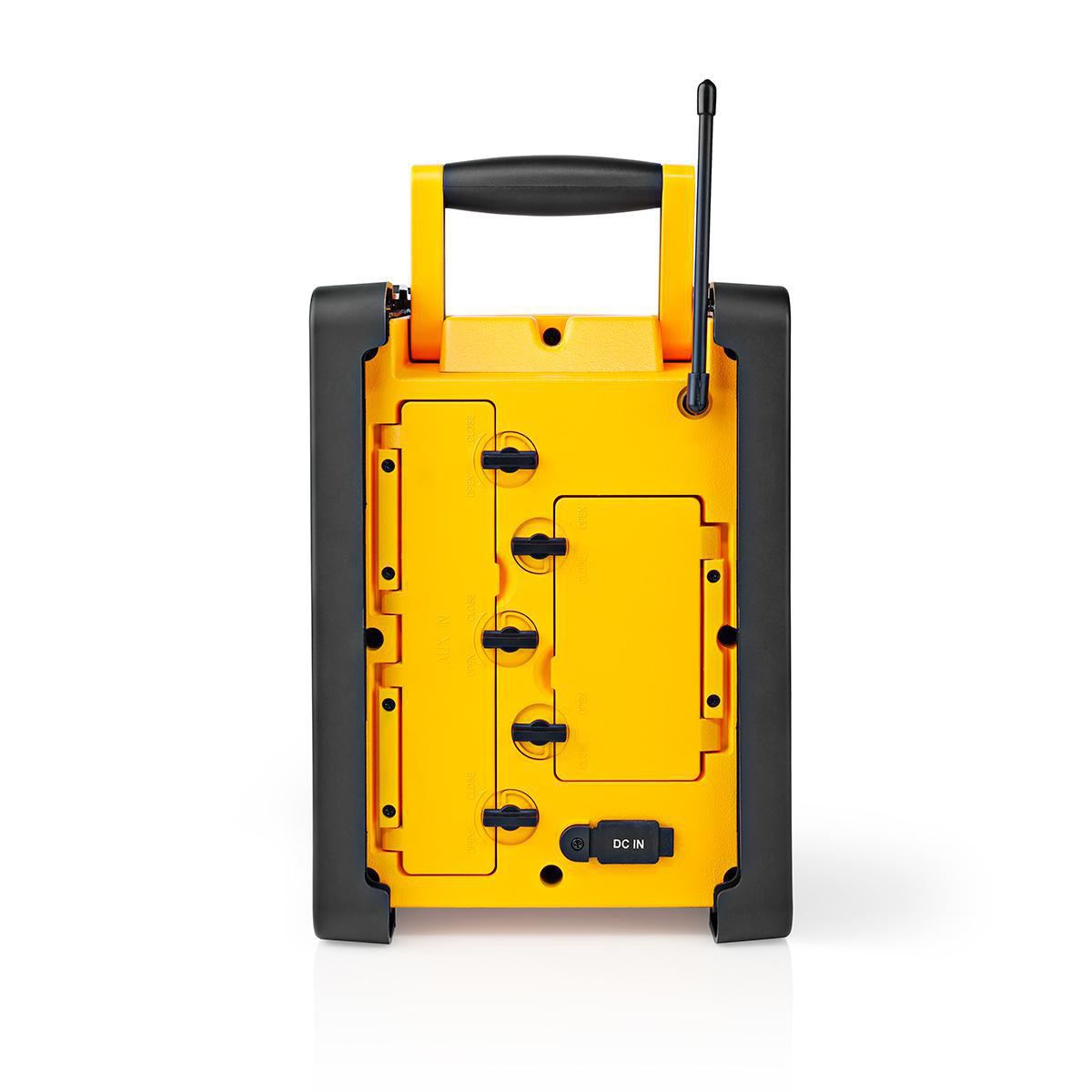 Nedis Jobsite FM Radio 15W Bluetooth® IPX5 Carrying Handle Yellow/Black - RDFM3100YW
