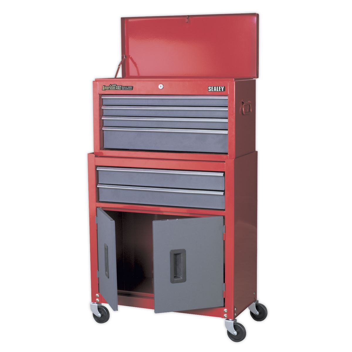 Sealey Topchest & Rollcab Combo 6 Drawer - Red/Grey AP2200BB