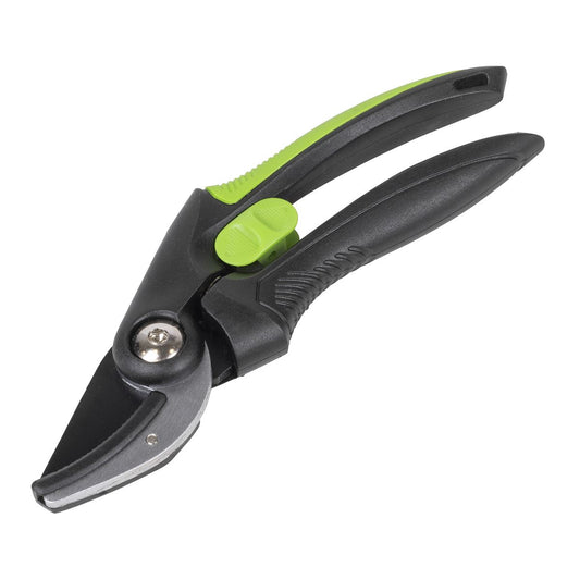 Sealey Anvil Secateurs Soft Grip Handle, Safety Lock & Carbon Steel Blade, 208mm