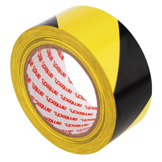 Amtech Roll of PVC hazard warning tape (30m x 48mm) - W8240