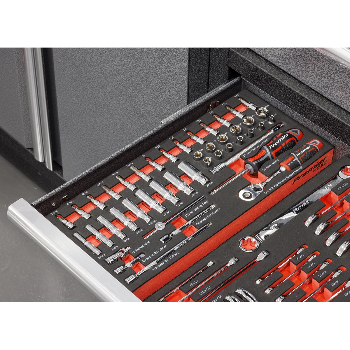 Sealey Premier Socket Set with Tool Tray 1/4"Sq Drive 44pc TBT40