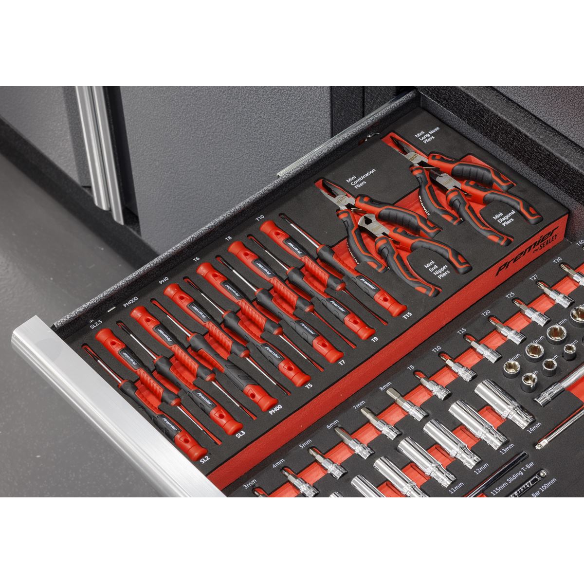 Sealey Premier Precision Screwdriver & Mini Pliers Set with Tool Tray 17pc TBT67