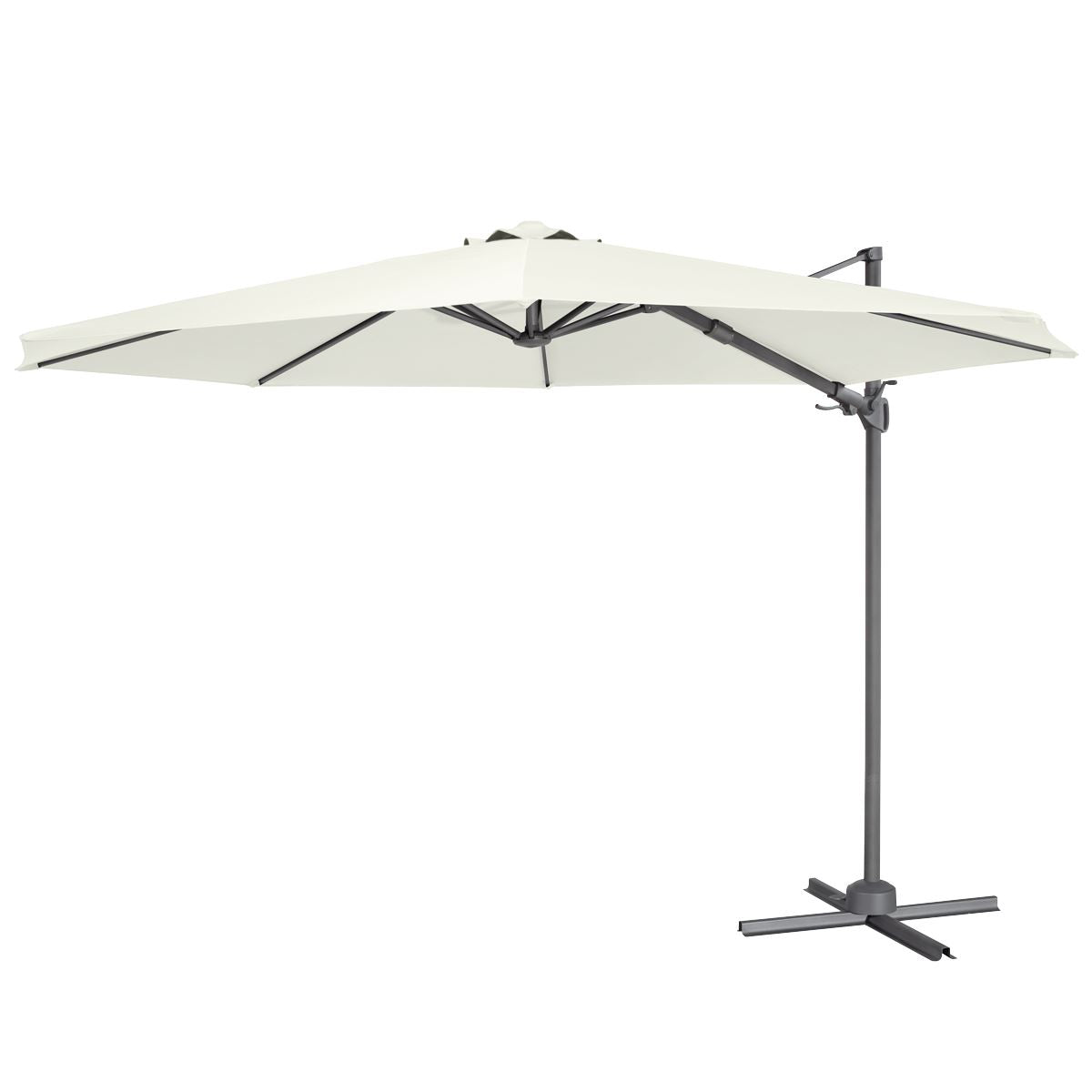 Dellonda Cantilever Parasol with 360� Rotation, Tilt & Cover 3m - Cream DG268