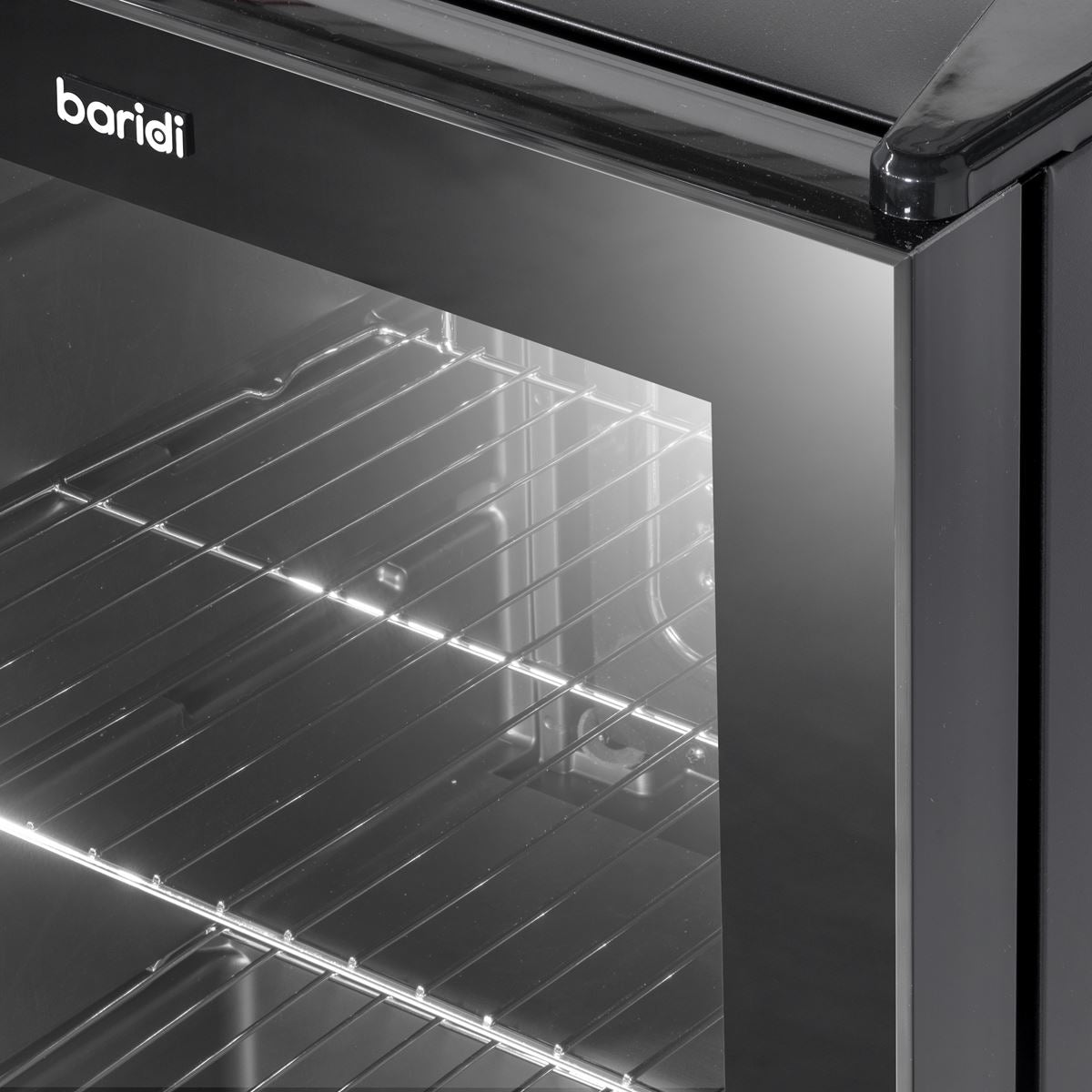 Baridi 60L Beer & Drinks Fridge with LED Light, Black and Glass Door DH62