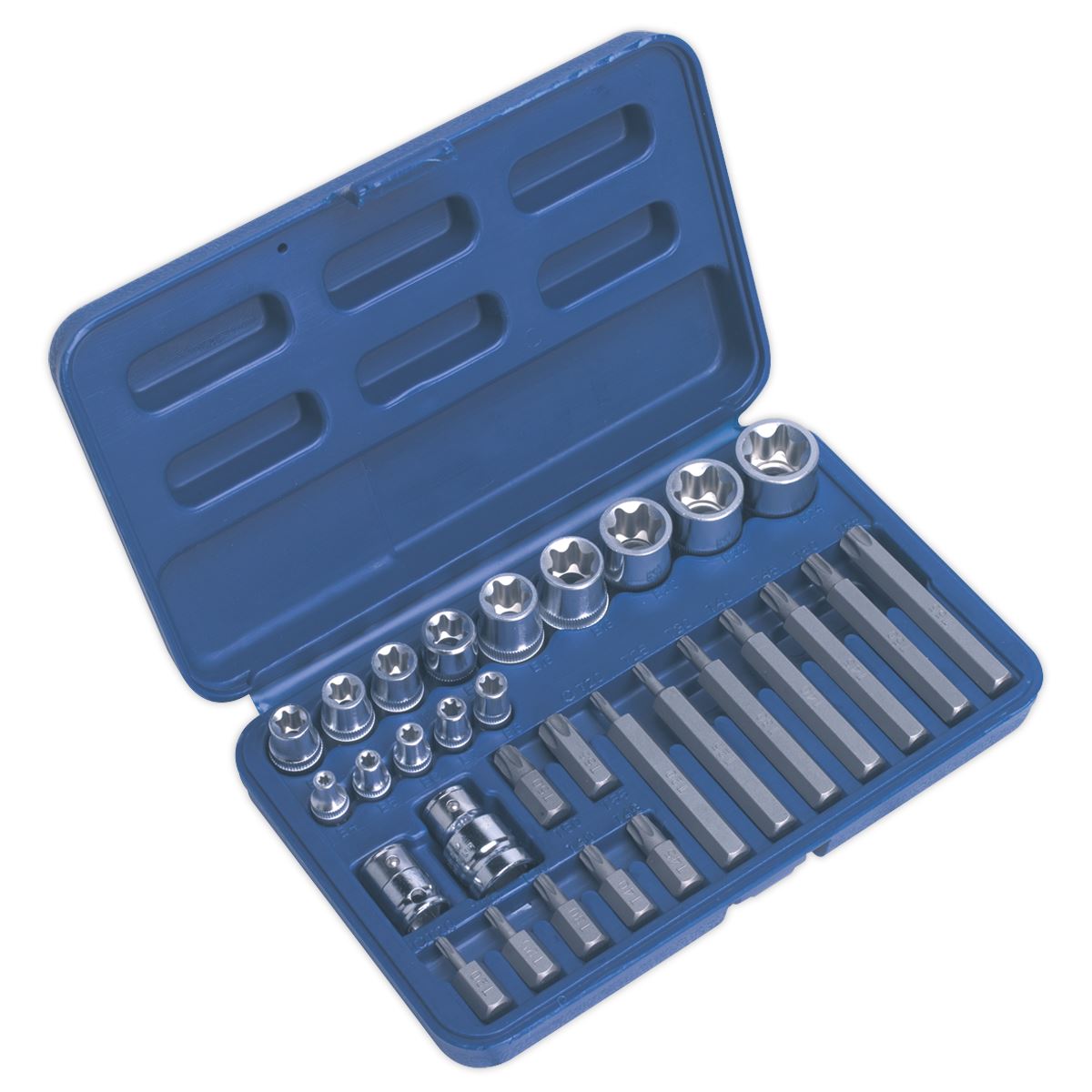 Sealey TRX-Star* Socket & Bit Set 30pc 1/4", 3/8" & 1/2"Sq Drive AK619