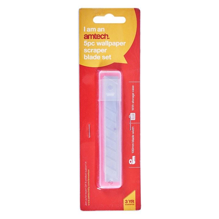 5 Piece Heavy Duty Wallpaper Scraper Replacement Aid Stripping Paint Varnish - G0960A