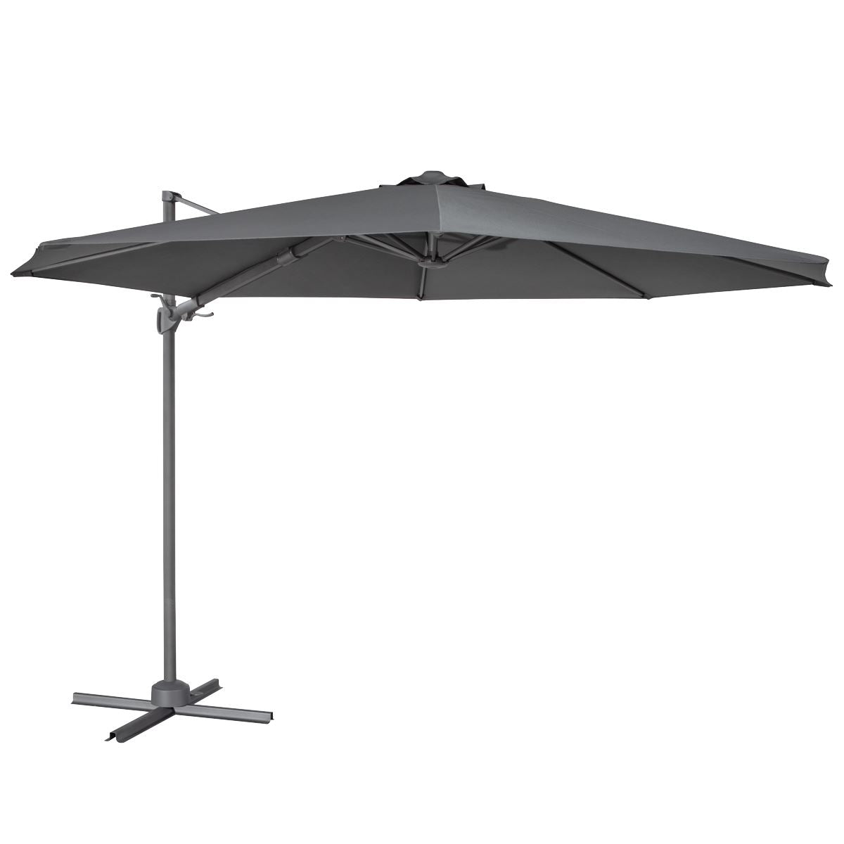 Dellonda Cantilever Parasol with 360� Rotation, Tilt & Cover 3m - Grey DG267