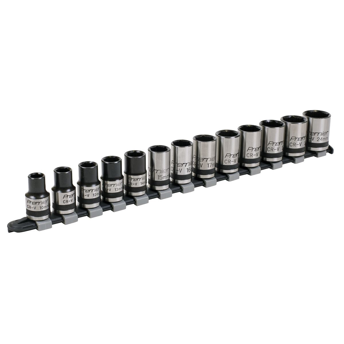 Premier Socket Set 13pc 1/2"Sq Drive Lock-On 6pt Metric - Black Series AK2742B
