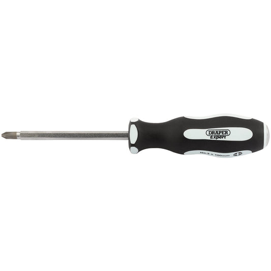 Draper Pound Thru' Cross Slot No:2 x 100mm Soft Grip Screwdriver - 35223